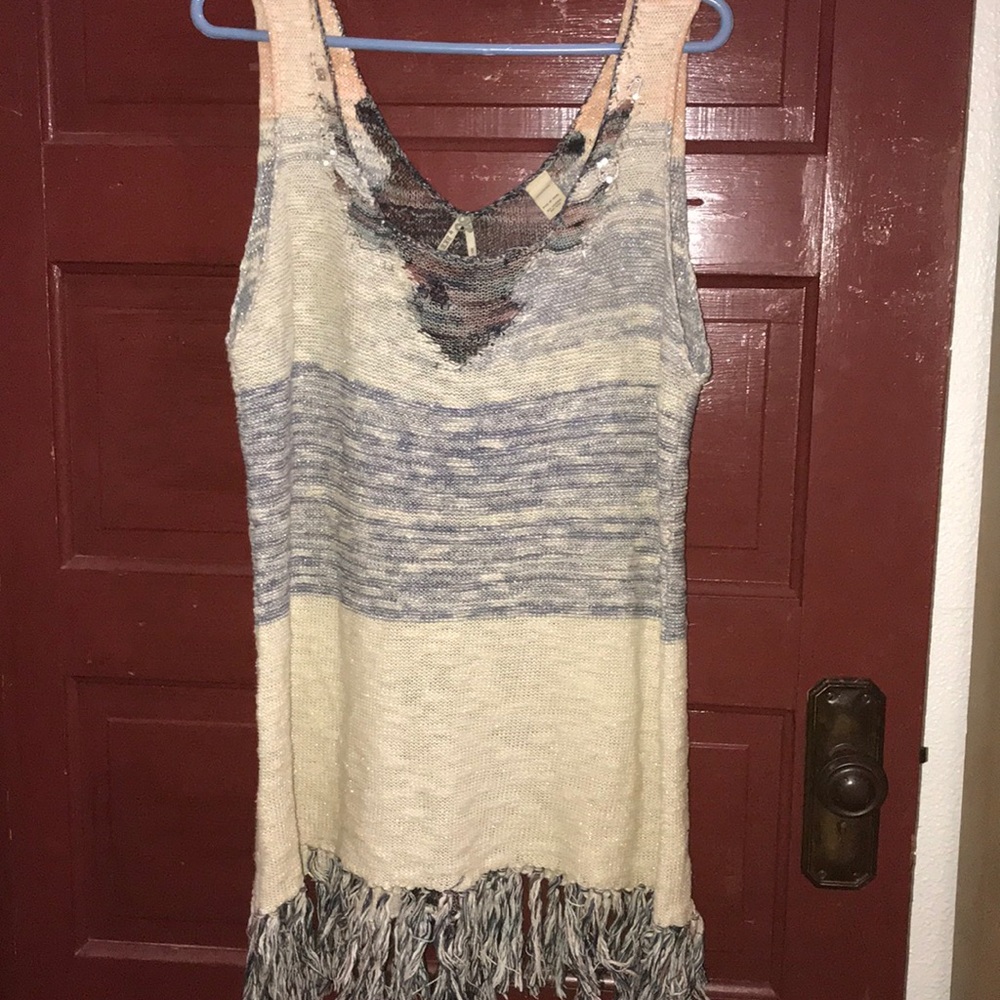 Cotton strap sweater